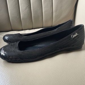 Coach Black Sparkle Flats 9.5